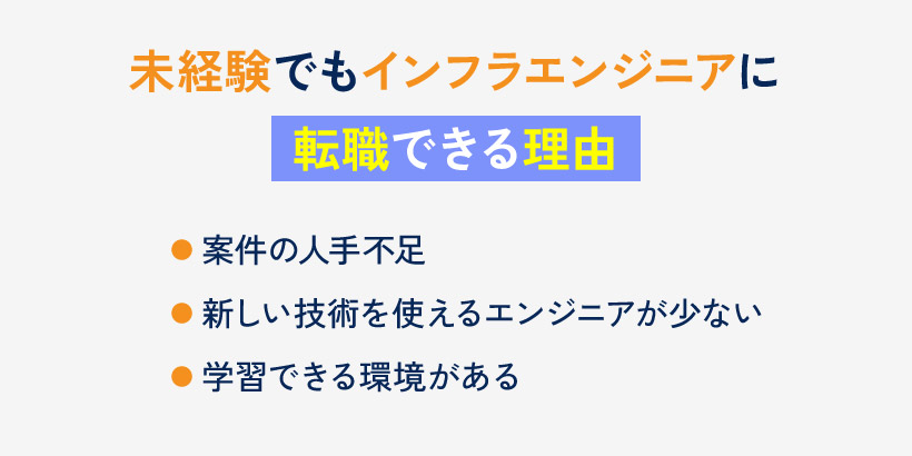 未経験でもインフラエンジニアに転職できる理由