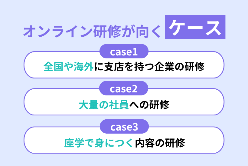 オンライン研修が向くケース